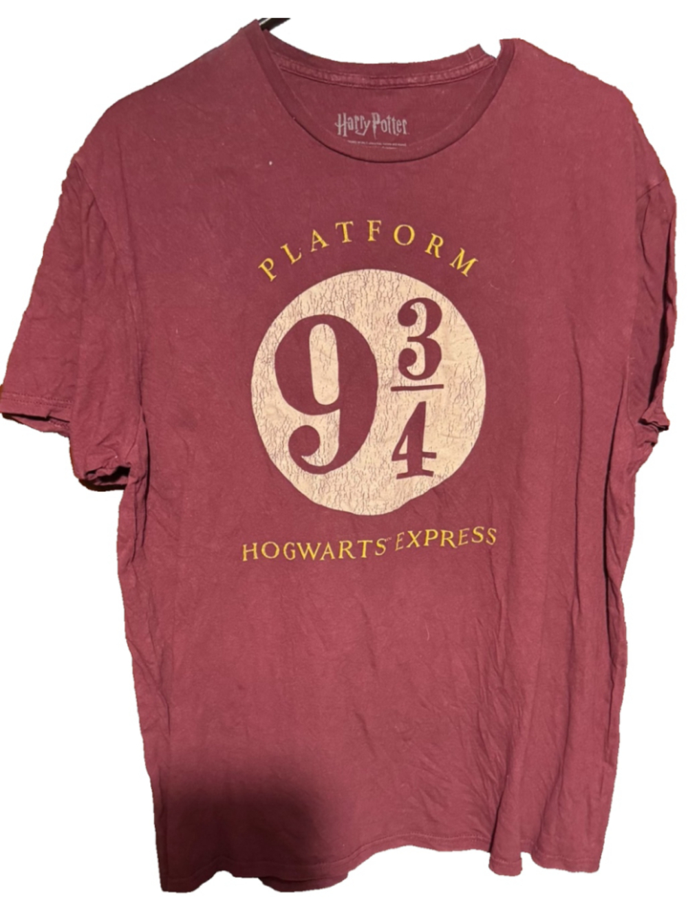 Harry Potter Platform 9 3/4 T-Shirt Men's Size XL Red